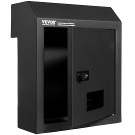Heavy Duty Steel Through the Door Mailbox 12\" Combination Lock Black Key Drop Box with Wall Organizercolor: black Color