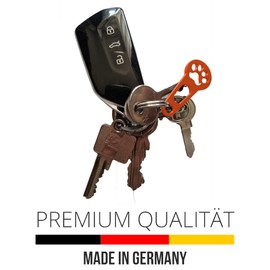 3 x Shopping Trolley Remover for Removing as Key Chain; Shopping Trolley Token Immediately Removable, Set of 3, Handmade (Orange, Paw)