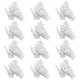 XMNIVATE 12 Pairs Of Cotton Hand Protective Covers, Cotton Hand Sheaths For Dry Hands, Cotton Work Hand Accessories, Beauty Hand Sheaths, Jewelry Inspection Hand Sheaths