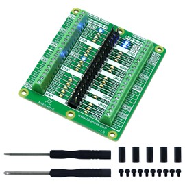 Freenove Breakout Board for Raspberry Pi 5 / 4B / 3B+ / 3B / 3A+ / 2B / 1B+ / 1A+ / Zero 2 W/Zero W/Zero, Terminal Block Shield HAT with Pin Header, GPIO Status LED
