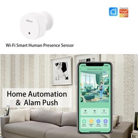 Presence Sensor, WenzhiIoT Smart Motion Sensor WiFi 5.8 GHz Radar MmWave Presence Sensor Movement Body Motion Detection with illuminance Tuya Smart Life Home