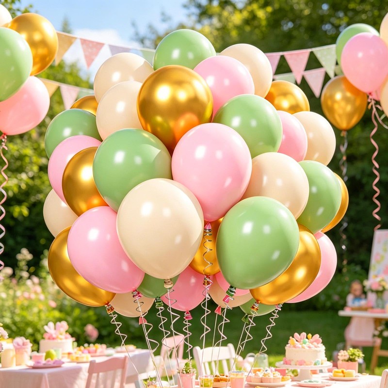 12inch Pink White Gold Green Balloons for Wedding Baby Shower