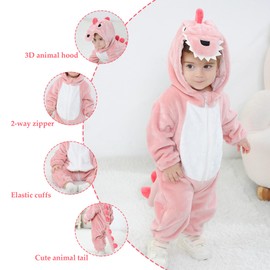 TONWHAR Unisex-Baby Animal Costume Kids' & Toddlers' Winter Hooded Romper Dress Up Jumpsuit (2-3T)