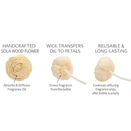 Aronica Twin Sola Diffuser - Lemon Lavender Fragrance, 160ml / 5.41 Floz, Flower Reed Diffusers Oil with Sticks for Aesthetic Home Bathroom Decor Citrus Scent for Bedroom