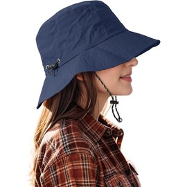 Waterproof Bucket Hat UPF50+ Adjustable for Men & Women - Foldable Sun Hat for Fishing, Beach, Hiking & Outdoor Activities Blue