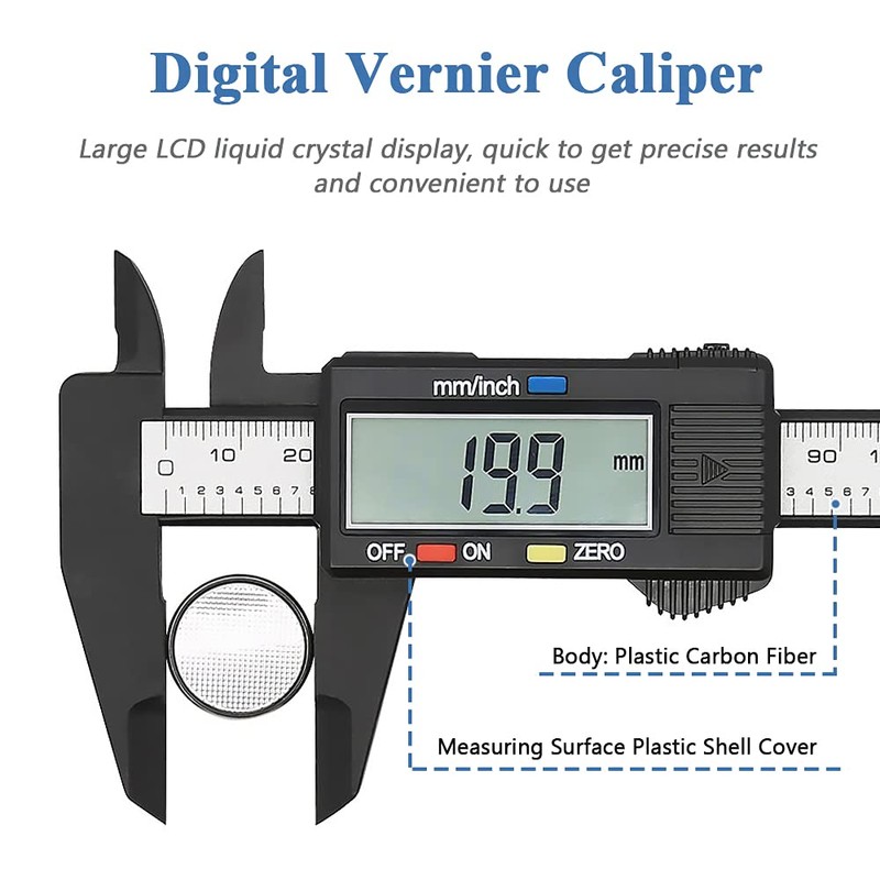Mesee Digital Caliper, 150mm/ 6 Inch Accuracy LCD Digital Vernier