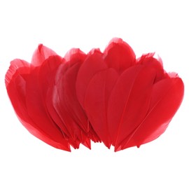 M METERXITY 50-Pack Goose Feathers, 1.6-3 Inch / 4-8cm Bulk Natural Goose Feathers for Crafting/Wedding/Dream Catcher/DIY Crafts Decorations[Red]