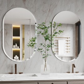 Protylctaster 20x36 Frameless Mirror,Oval Mirrors for Bathroom,Beveled Mirrors for Bathroom,Oval Mirror,espejos para baños modernos