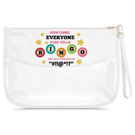 Bingo Lover Gift for Women Clear Makeup Bag Casino Gambling Games Gift Bingo Player Present Cosmetic Bag With Zipper Birthday Party Present for Sister Casino Lovers Christmas Birthday Travel Pouch