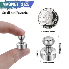MAGXCENE 100 Pack Neodymium Fridge Magnets, Strong Magnets for Whiteboard, Push Pin Magnets, Refrigerator Magnets Small Strong Neodymium Magnet for Office, Kitchen, Adults, Home