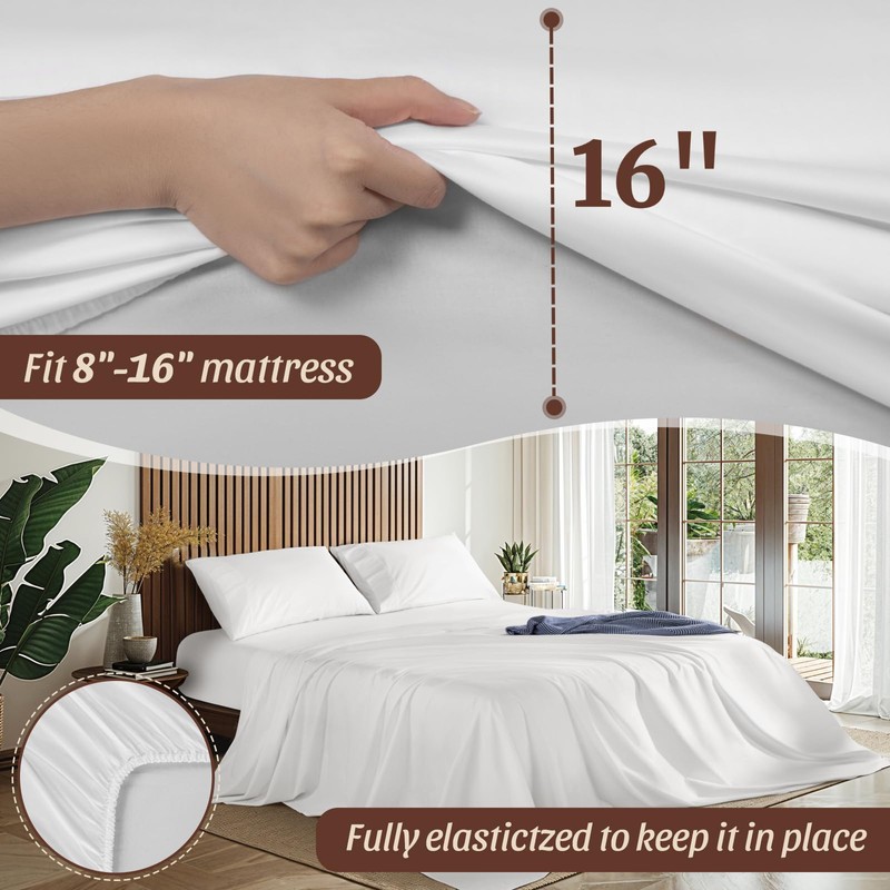 REDASW 100% Cotton 1200 Thread Count Sheets Set Bedding Sets,Bed