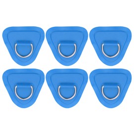 PATIKIL 3.5" Paddle Board D Rings, 6 Pcs Stainless Steel D-Ring PVC Patch Pad No Glue Include for Raft Kayak Inflatable Boat Surfboard, Blue