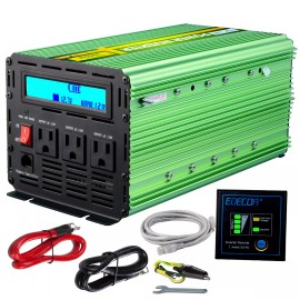 EDECOA 2000W/3000W Solar Inverter DC 12V to AC 110V 120V Converter Battery Power - 12V2000W
