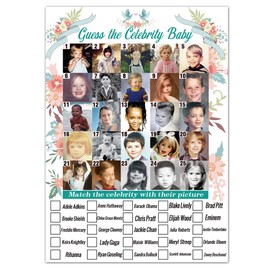 Baby Shower Games - Guess The Celebrity Baby Games Fun Baby Shower Games Adults - Baby Shower Games Favors for 40 Guests