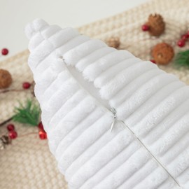 Kevin Textile Pack of 2, Corduroy Soft Decorative Square Throw Pillow Cover Cushion Covers, Home Decor for Sofa Couch Bed Chair 16x16 Inch/40x40 cm (Pure White)