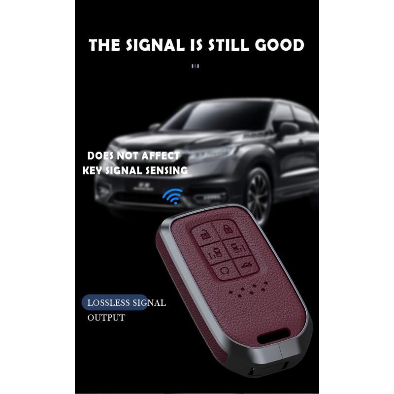 TECART Leather Key Case Fit for Honda Odyssey Freed Metal