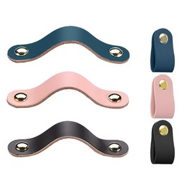 Leather Handles for Furniture, 6 Pieces Cabinet Handles, Pink Furniture Handles, Drawer Handles, Leather Handles, Furniture Handles, Leather for Kitchen Cabinets, Cabinets, Bathroom, with 12 Screws