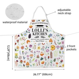 WCGXKO Lolli’s Kitchen Apron Lolli Baking Gift Lolli Birthday Gift Best Lolli Ever Gift for Grandma Lolli (Lolli Apron CA)