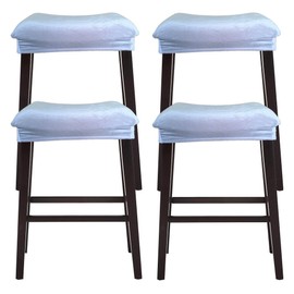 Bifaunvogel Bar Stool Cover Rectangle Set of 4 Velvet Stretch Counter Height Bar stools Slipcovers Saddle Stool Slipcover Bench Seat Protector Backless Bar Stools Covers for Kitchen Counter Light gray