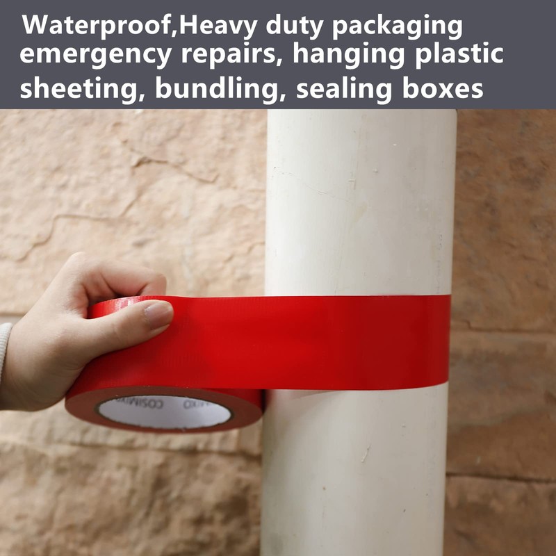COSIMIXO 5-Pack Red Heavy Duty Duct Tape, 2 inches x