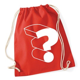 Hippowarehouse Question Mark (Outline) Drawstring Cotton School Gym Kid Bag Sack 37cm x 46cm, 12 litres