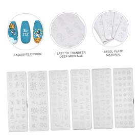 Healvian 6pcs Nail Art Stamping Templates Floral Pattern Nail Decoration Kit Reusable Stencil Plates for Art