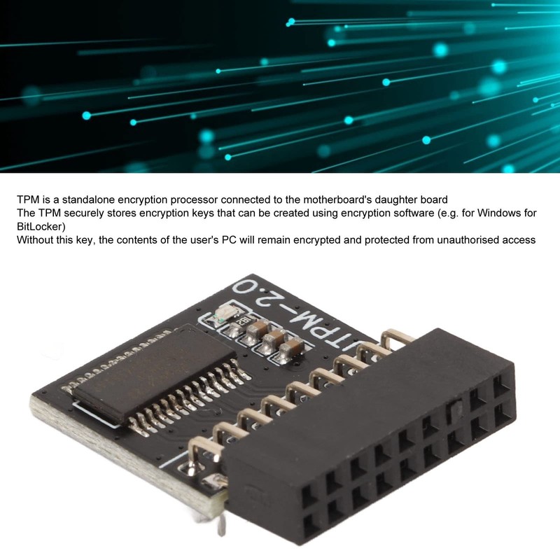 TPM2.0 Module,Secure Storage 18 Pin TPM2.0 Encryption Security Module,Reserved Memory