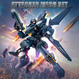 HIGH GODO Attacker Mech Robot Transforming Building Blocks Set for Adults,City Warrior Justice Hero Soldier Mech Model Building Kit, Cool Creative Robots Toys Gift for Teens Boys, 569 Pieces