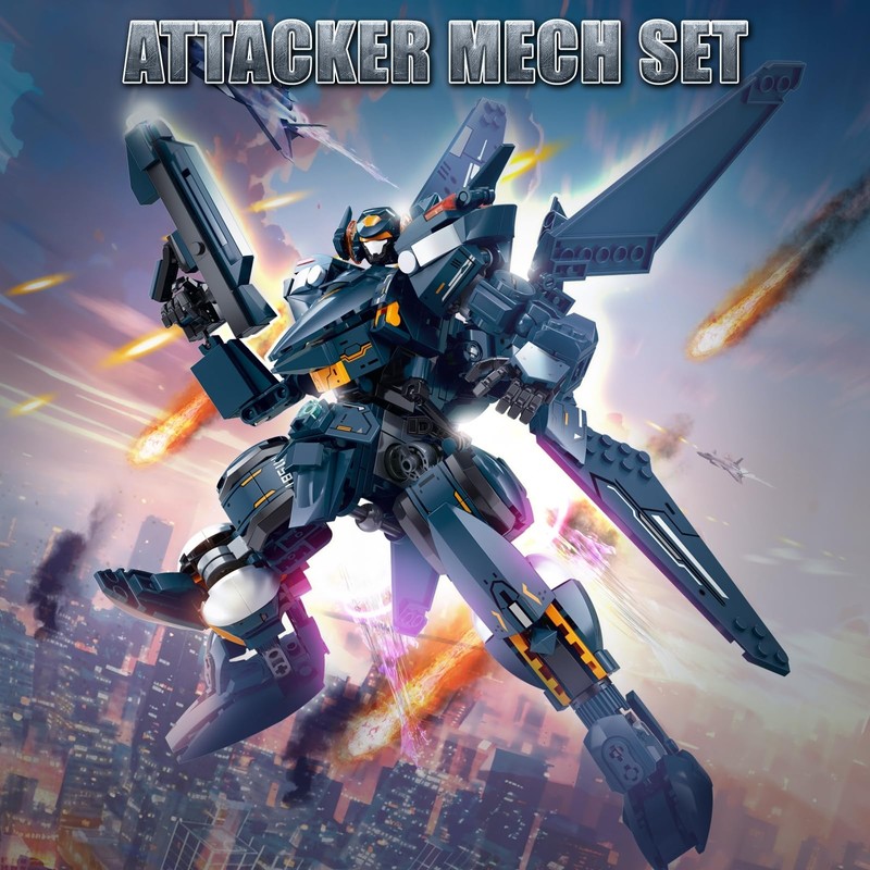 HIGH GODO Attacker Mech Robot Transforming Building Blocks Set for