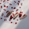 Strawberry Nail Art Stickers 5D Embossed Nail Decals Red Self-Adhesive