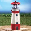 Jumbl 15" Red Solar Lighthouse with Rotating LED – Nautical