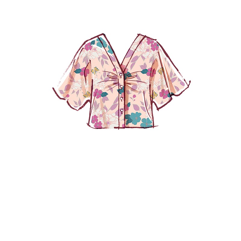 McCall's Misses' V-Neck Blouse and Mask Sewing Pattern Kit, Code