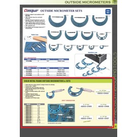 HHIP 4200-0164 4 Piece C-Type Micrometer Set, 0-4", .0001" Graduation