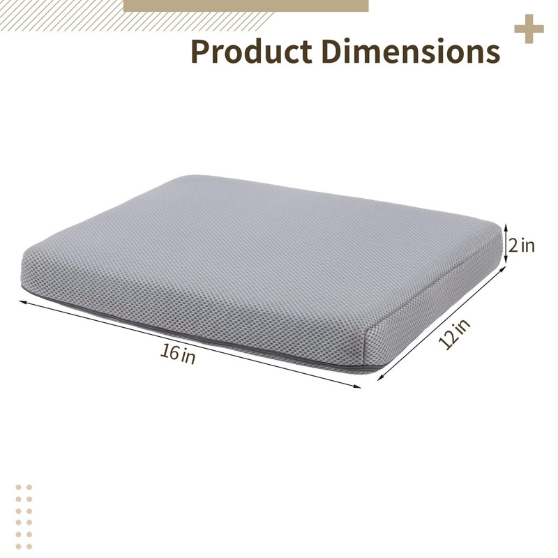 Joyibay Shower Seat Cushion 16x12x2, 45d Mesh Pad, Non-Slip Waterproof