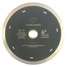 (2 Pack) Alskar Diamond J-Slot 6 inch Dry/Wet Diamond Blade with Slots for Cutting of Porcelain and Ceramic Tile (6" (2 pcs))