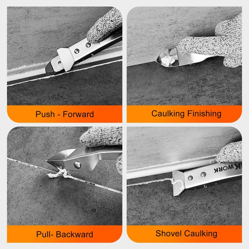 THINKWORK Caulking Tool Kit, 4 in 1 Caulk Remover Tool,