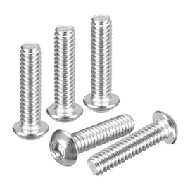 DTGN 1/4"-20x1" Button Head Socket Cap Screws - 10Pack - Good for Road Bicycle, Mountain Bike, Auto, Motorcycle - 304 Stainless Steel Whitewashed - Hex Socket Drive Fasteners