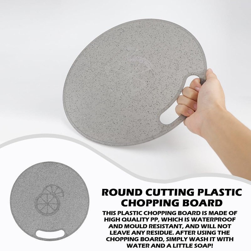 ZJIVQO Round Cutting Board Plastic Chopping Board with Hanging Hole
