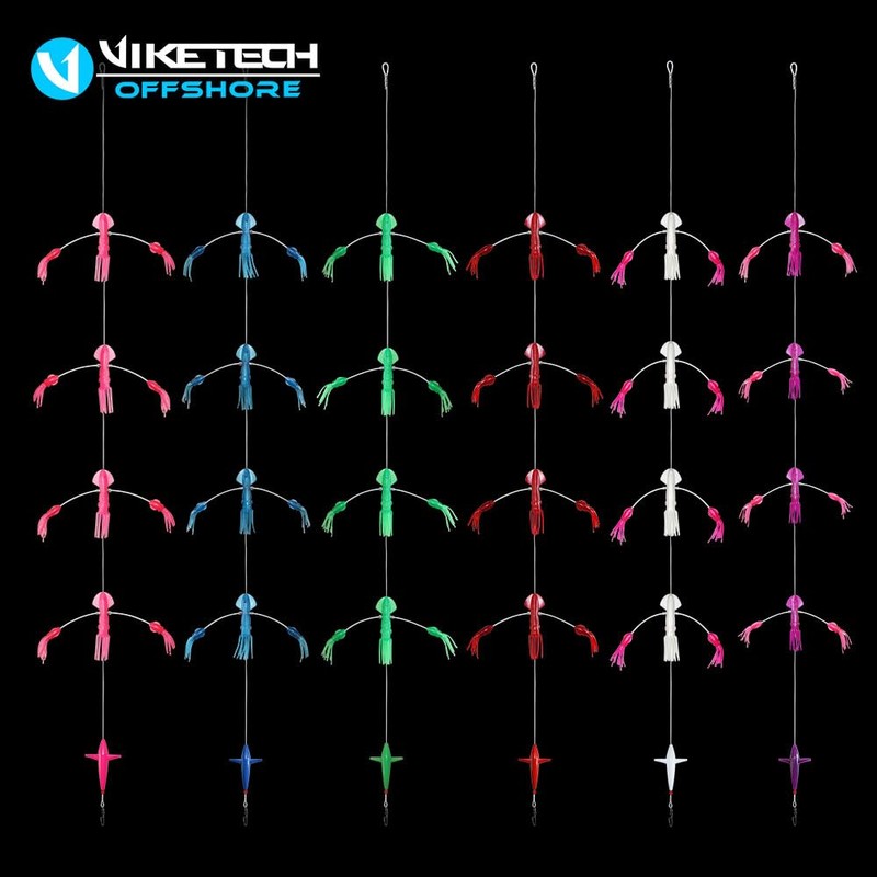 VIKETECH 21" Offshore Squid Daisy Chain Trolling Teaser Rig for