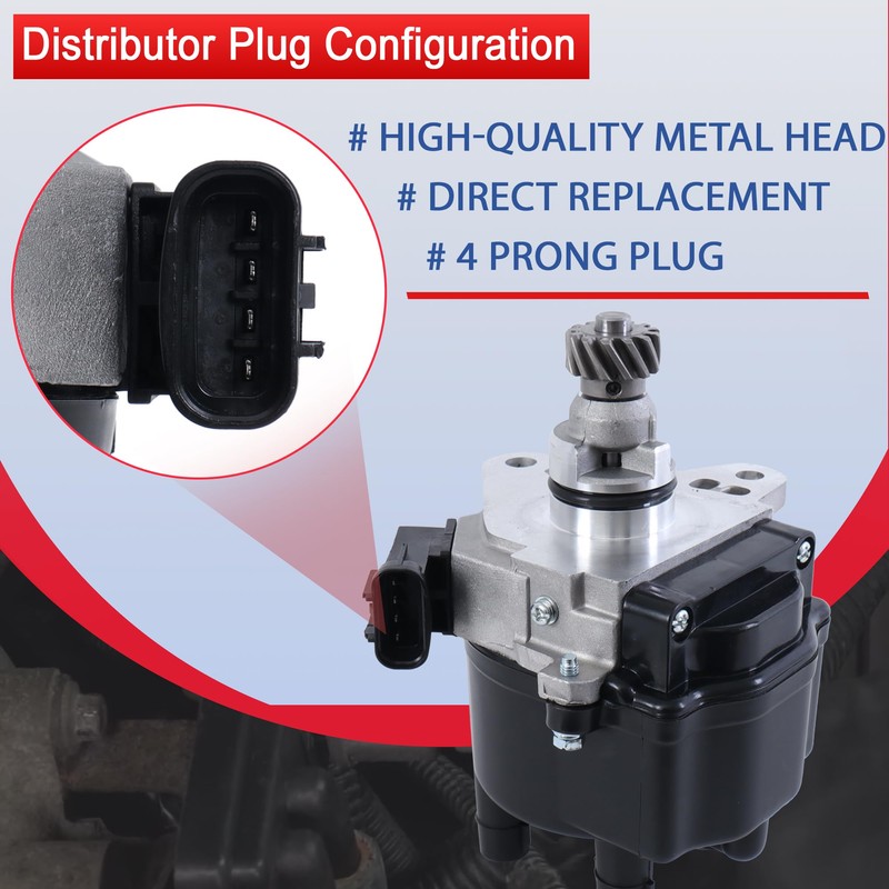 EVERESTWAY Ignition Distributor 4 Pins Compatible for 1995-1997 Toyota Tacoma
