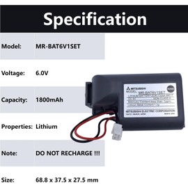 XCGonSa 4 Packs MR-BAT6V1SET 6V 1800mAh 2CR17335A PLC Battery with White Plug for M80 Driver J4 Servo System