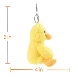 Apricot Lamb Cute Toys Plush Yellow Duck Stuffed Animal Soft Keychain for Kids Bag, Purse, Backpack, Handbag (6 Inches)