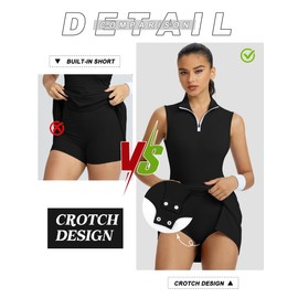 Fengbay Tennis Dress for Women, Sleeveless Athletic Dress with Pockets for Women Golf Outfits for Workout Black