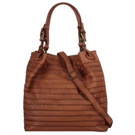 Samantha Look 021674 Women's Real Leather Shopper | Made in Italy, Smartphone Compartment, Elegant Shoulder Bag, Cognac