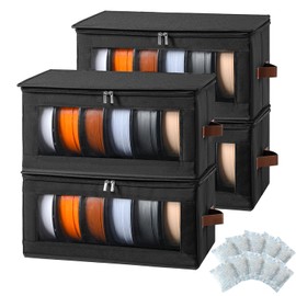 Qozary Filament Storage Box - 4 Pack 3D Printer Filament Storage Containers with Desiccants, Holds Up to 24 Rolls, 3D Printing Accessories Holder Rack for Home, Office Workshop, Studio