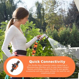 LINYYDS 2 PCS Quick Release Garden Hose Connector,Hose Connectors and Fittings in-line Shut-Off Valve for Garden Pipe