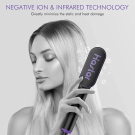 Hastar Hair Straightener Brush Hastar Ceramic Negative Ion Straightening Comb 20s Fa...