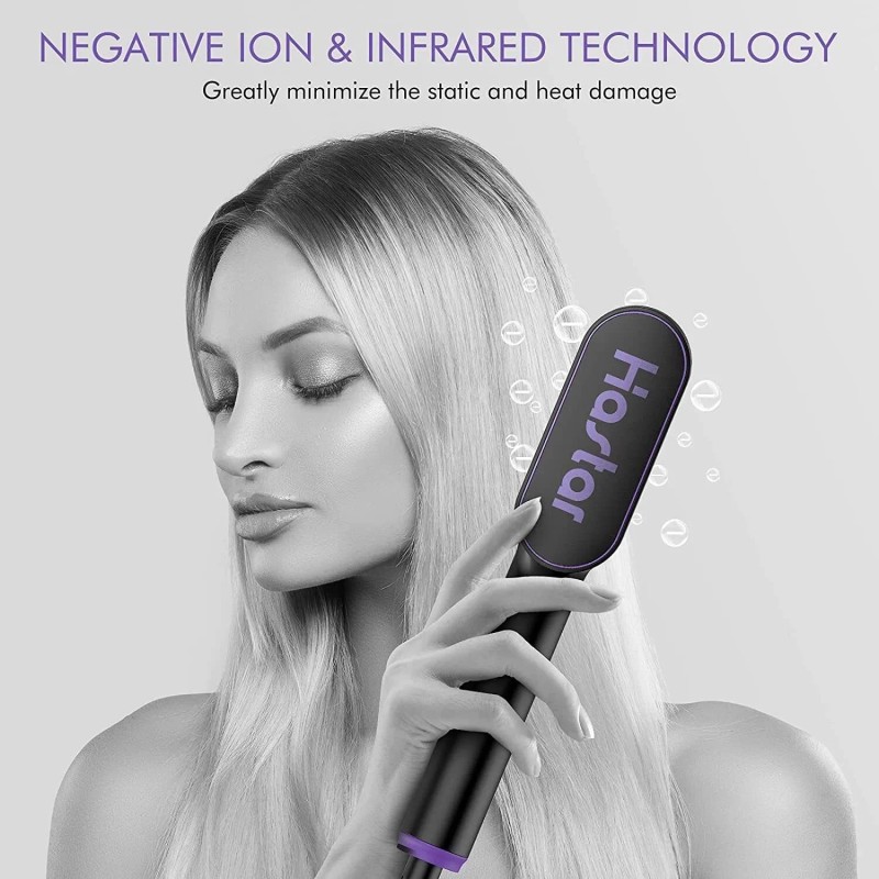 Hastar Hair Straightener Brush Hastar Ceramic Negative Ion Straightening Comb