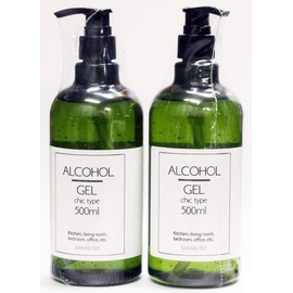 SARARITO Alcohol Gel, Chic Type, Bottle Type, 16.9 fl oz (500 ml) x 2 Bottles