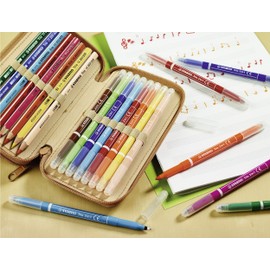 Fibre-Tip Pen and Fineliner - STABILO Trio 2 in 1 - Pack of 10 - Black